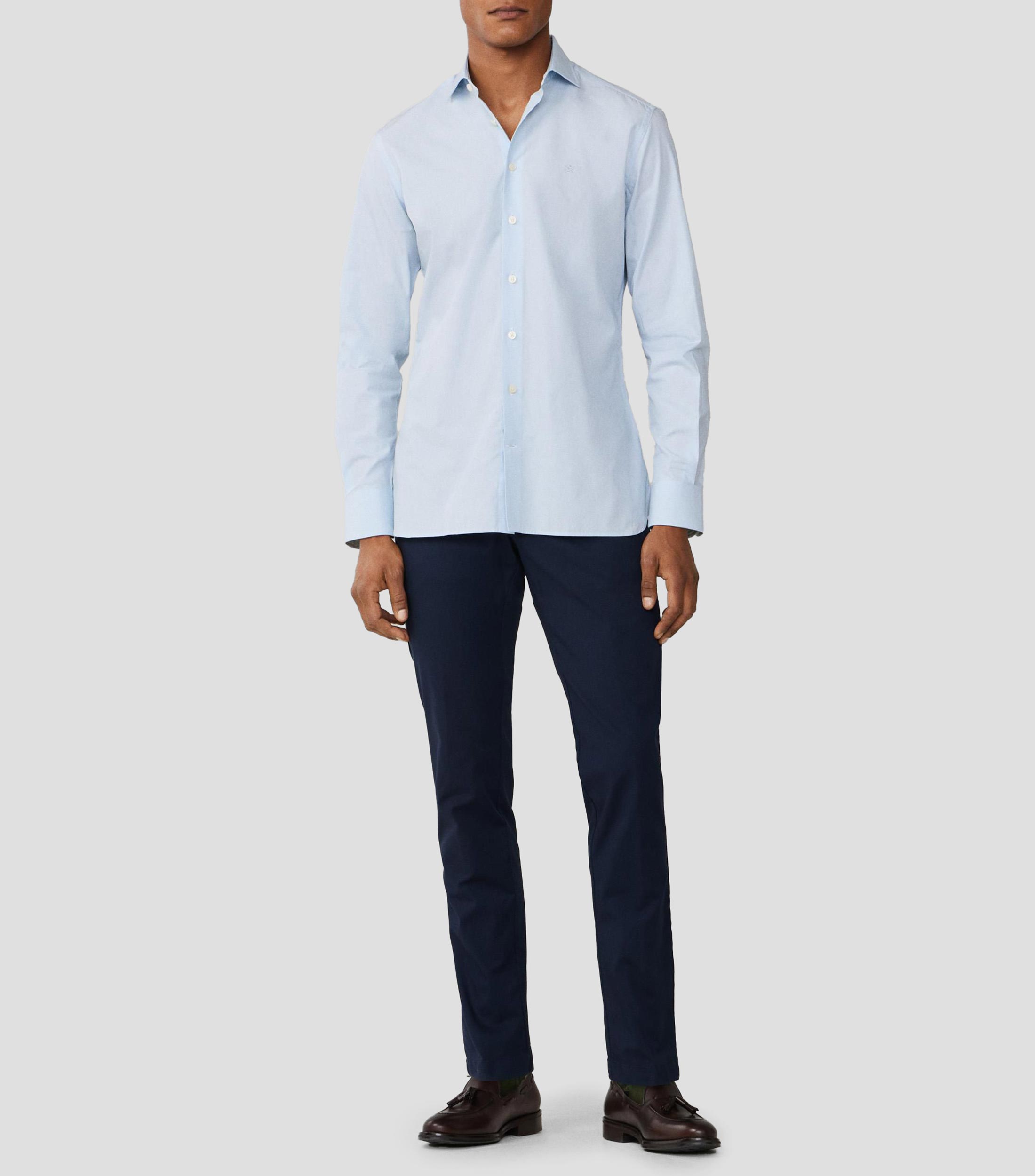 Camisa lisa manga larga Hombre